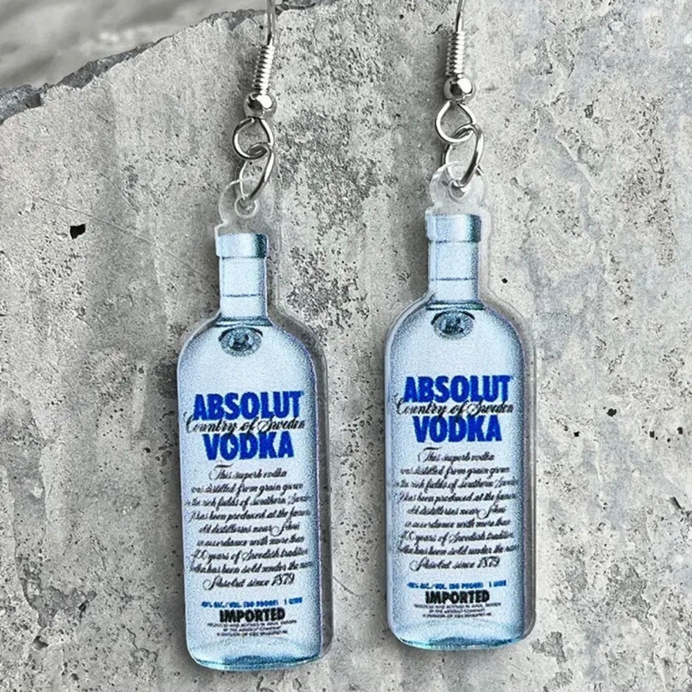 Add a Splash of Fun With Our Absolut Vodka Bottle Dangle Earrings - NWT